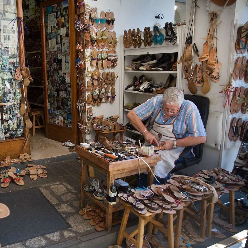 Shoemaker at work
