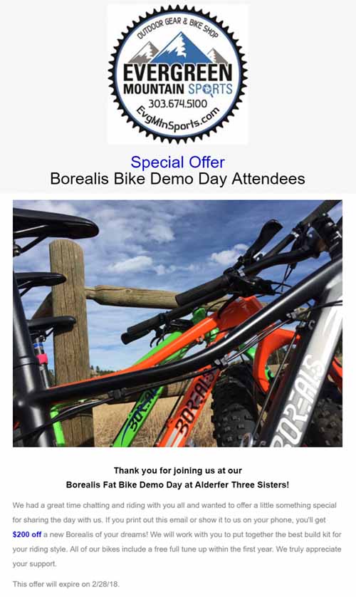 Evergreen Mountain Sports - Borealis Bike Demo