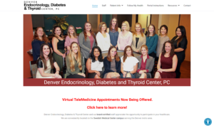 Screenshot of Denver End Center medical website